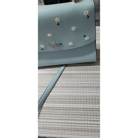 Kate Spade Purse Darcy Embroidered Top Handle Satchel Crossbody aphrodite green - Picture 13 of 16